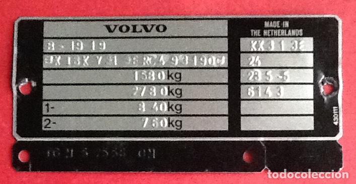 Coches y Motocicletas: CHAPA REGISTRO AUTOMOVIL - VOLVO - EL ENVIO ESTA INCLUIDO