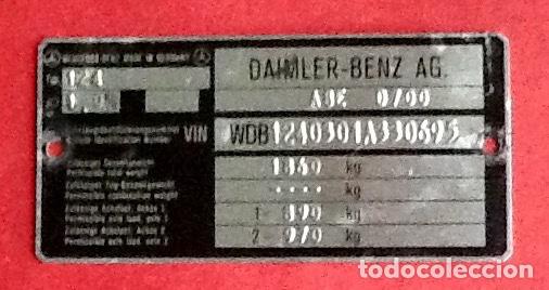 Autos und Motorr&auml;der: CHAPA REGISTRO AUTOMOVIL - MERCEDES BENZ - EL ENVIO ESTA INCLUIDO