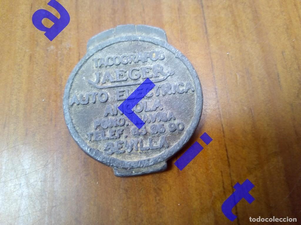 Automobili e Motociclette: SEVILLA ANTIQUISIMA PLACA DE TACOGRAFO JAEGER AUTO ELECTRICA ANGOLA 4CM CJ1