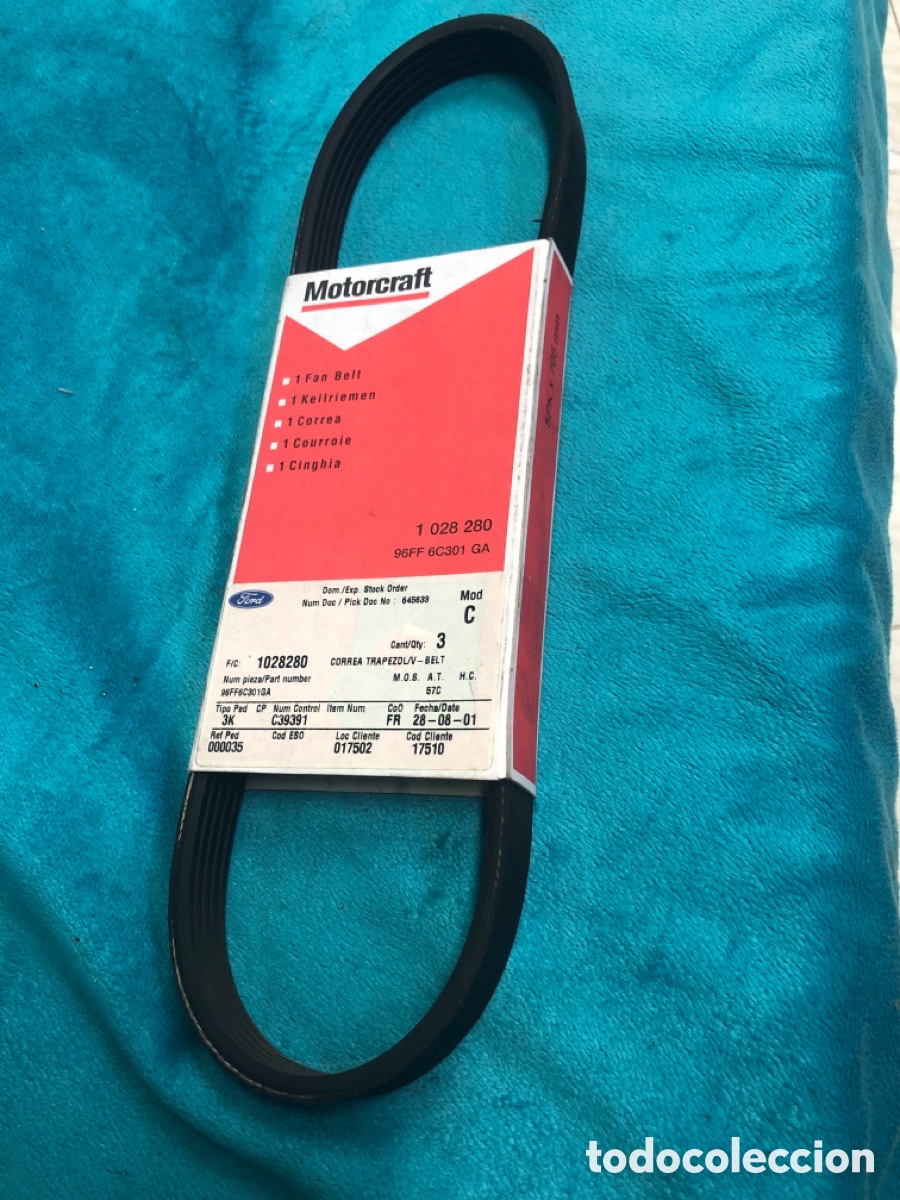 Automobili e Motociclette: CORREA ALTERNADOR- 1028280 ( FORD ESCORT 1,8 di&eacute;sel del 93 )