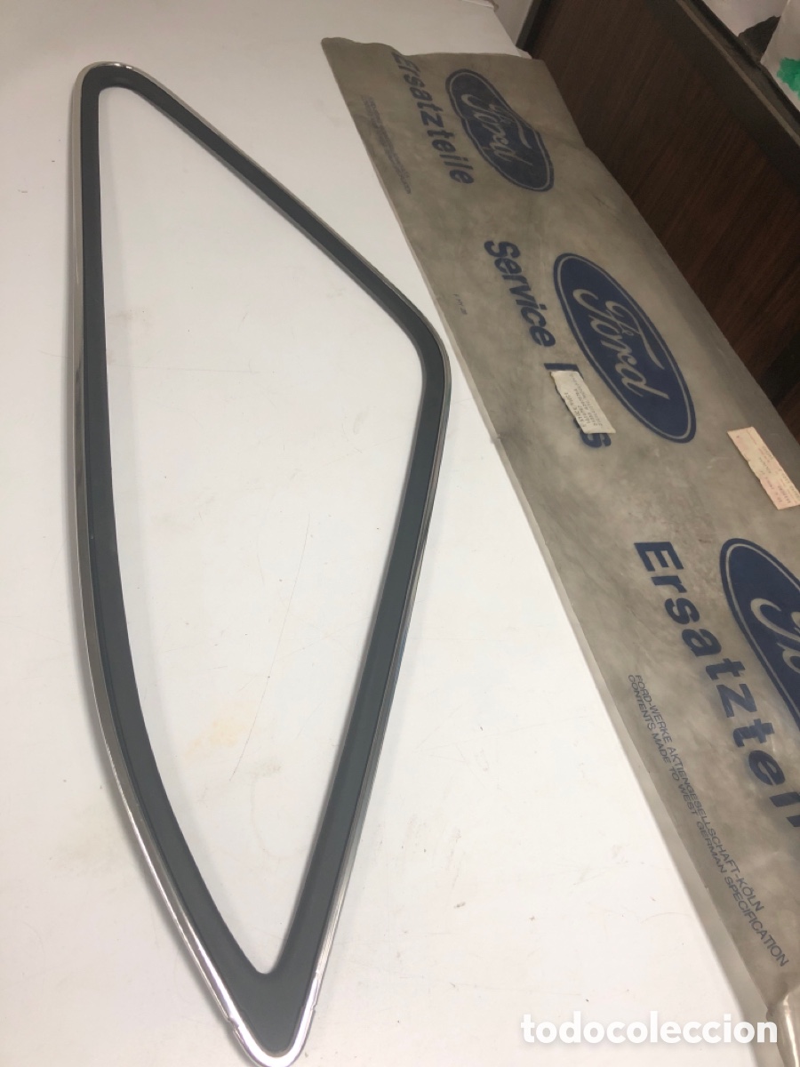 Autos und Motorr&auml;der: MOLDURA VENTANILLA TRASERA IZQUIERDA CROMADO Y NEGRO- 1618097 ( FORD SIERRA del 82 al 86 )