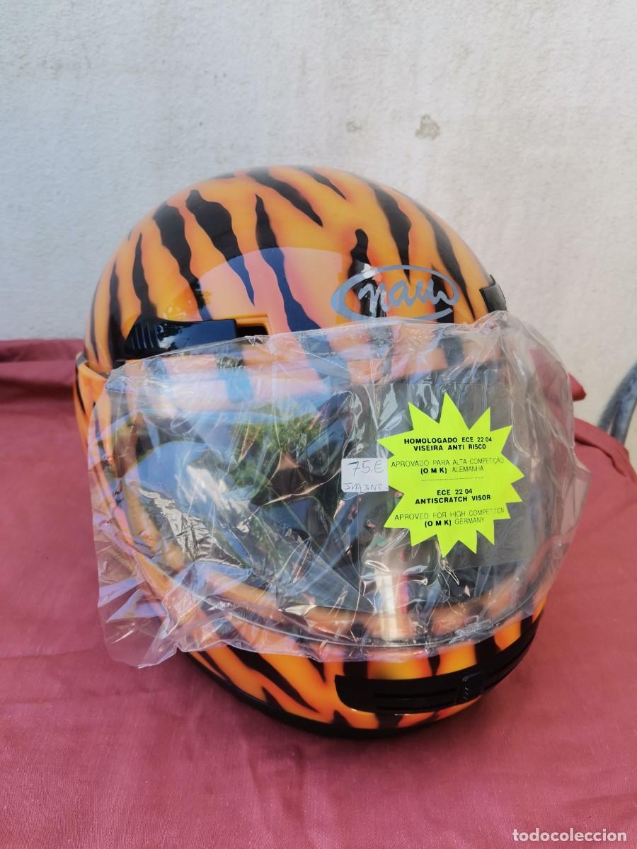 Autos und Motorr&auml;der: A&Ntilde;OS 90 CASCO MOTO NAU DECORACION TIGRE RARO