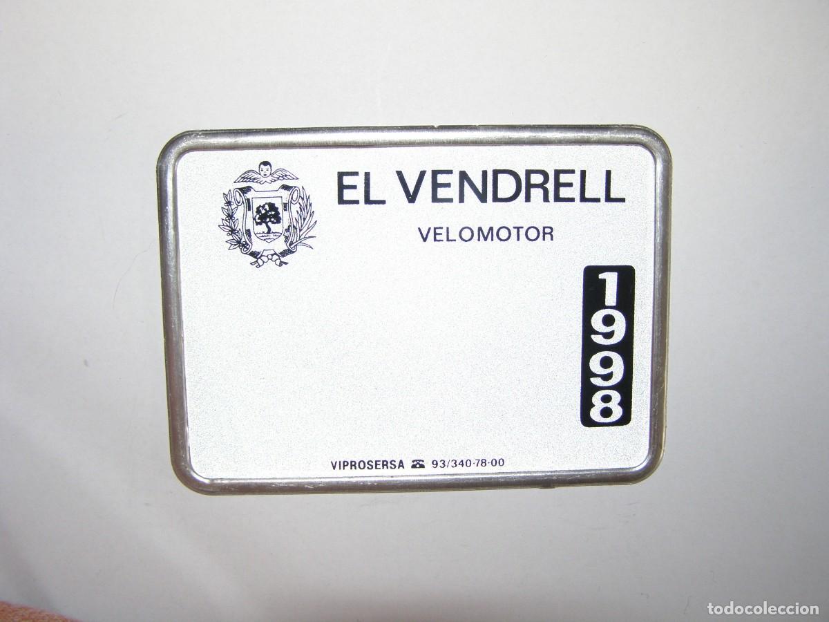 Autos und Motorr&auml;der: Placa matr&iacute;cula moto velomotor, El Vendrell, a&ntilde;o 1998.