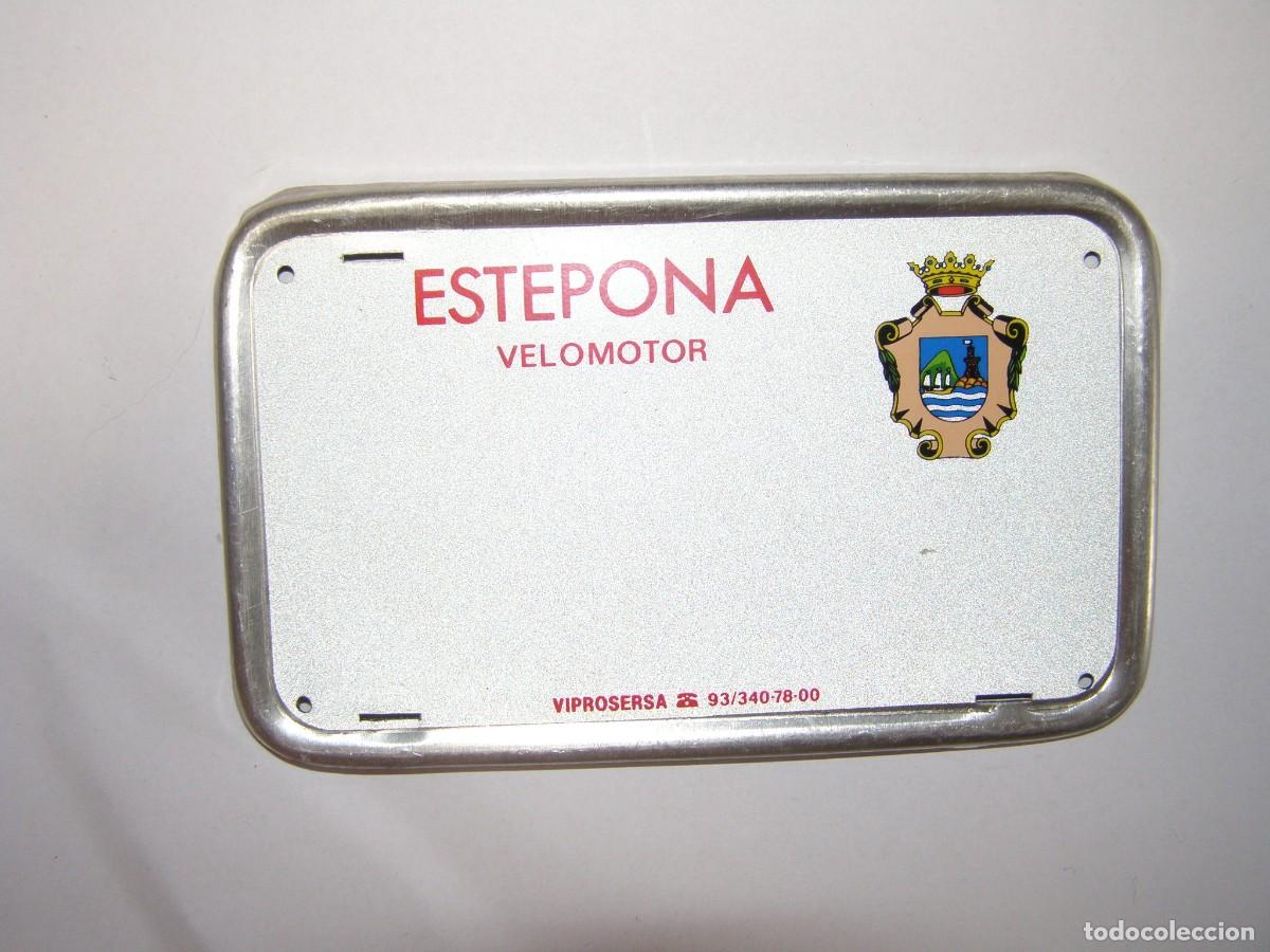 Autos und Motorr&auml;der: Placa matr&iacute;cula moto velomotor, Estepona, a&ntilde;os 80.