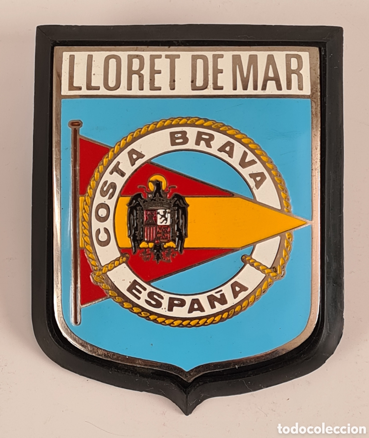 Autos und Motorr&auml;der: Placa para Coche Costa Brava Lloret de Mar Bandera Espa&ntilde;a Escudo &Aacute;guila Franco Falange Autom&oacute;vil