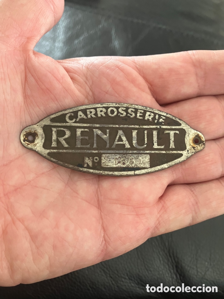 Voitures et Motocyclettes: Chapa antigua Renault