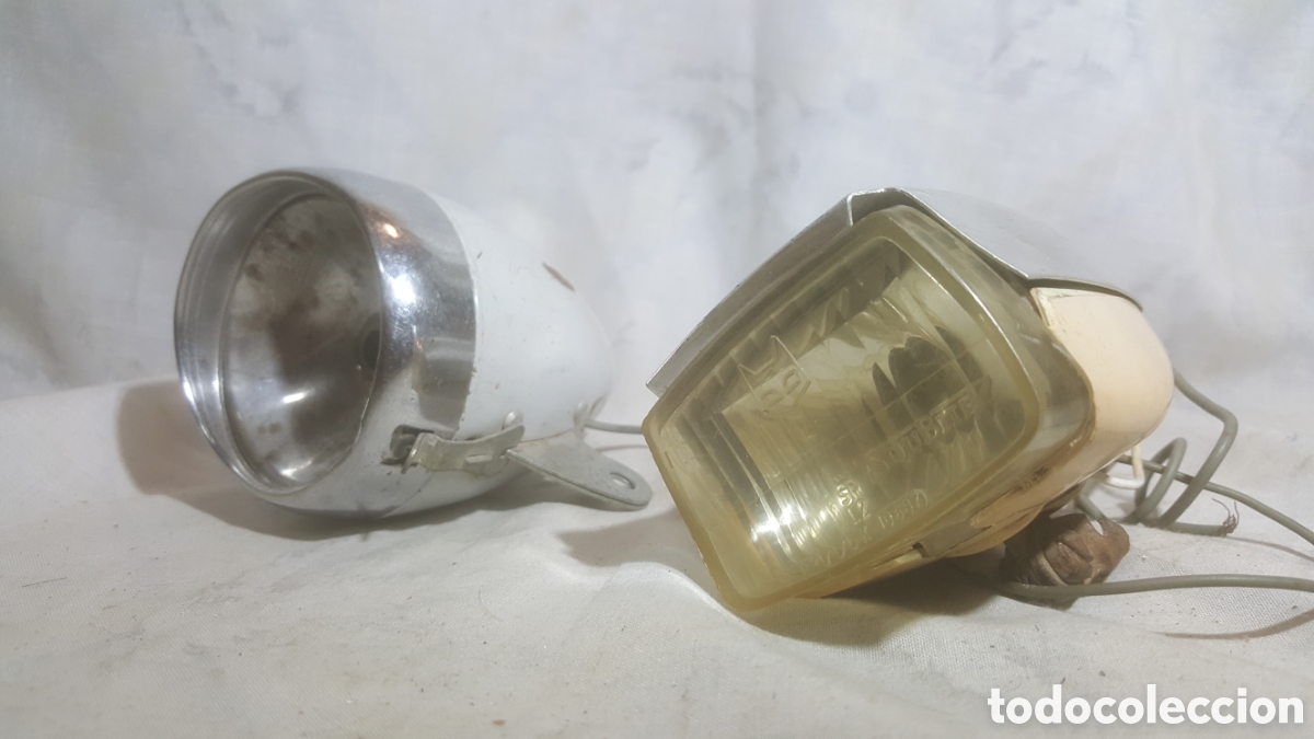 Coches y Motocicletas: LOTE 2 ANTIGUOS FAROS PARA BICICLETA SOUBITEZ