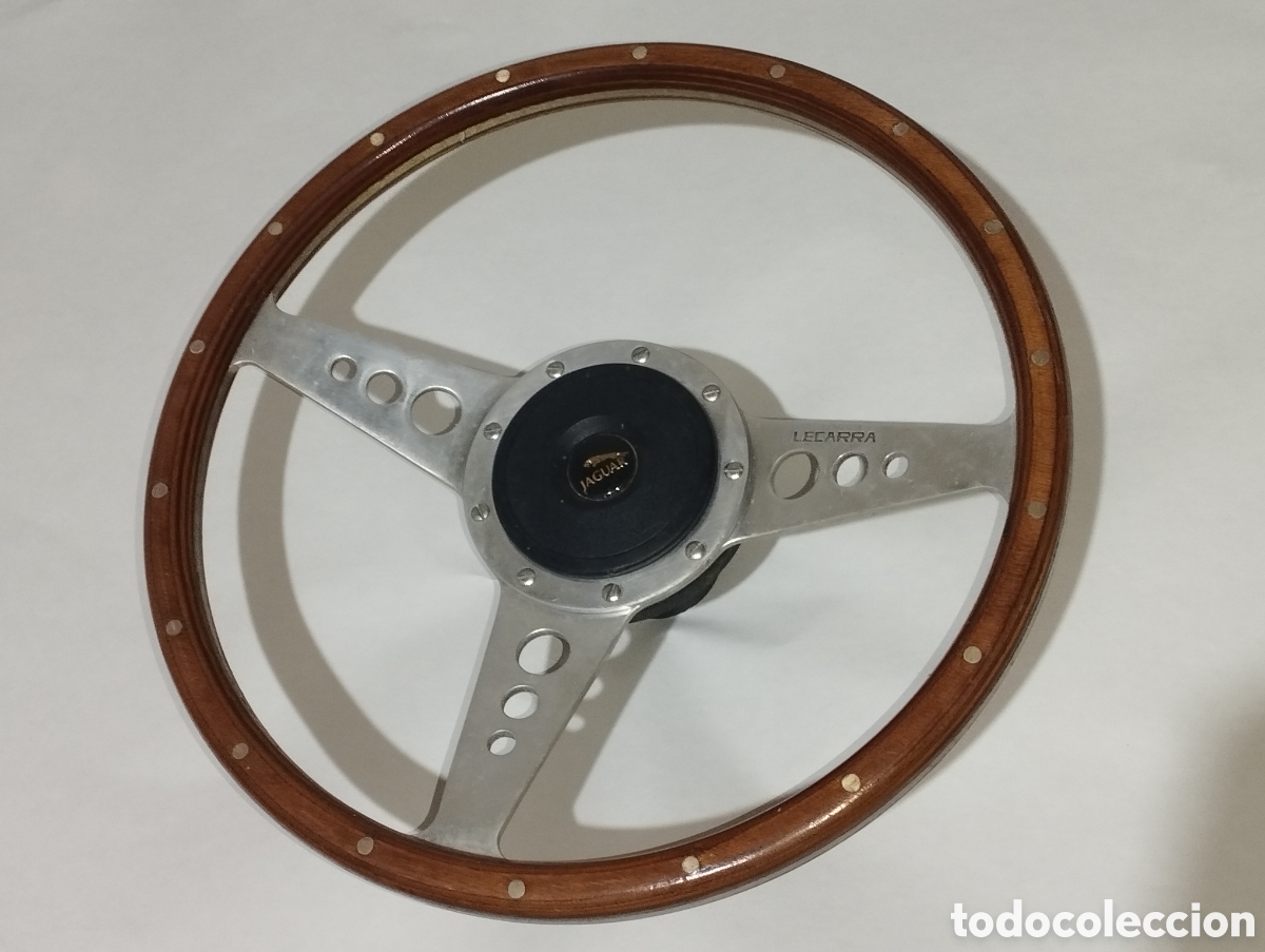 Automobili e Motociclette: REPLICA VOLANTE ANTIGUO JAGUAR LECARRA, JAGUAR XK - E-TYPE - MG TRIUMPH, 15 PULGADAS 36 CENTIMETROS