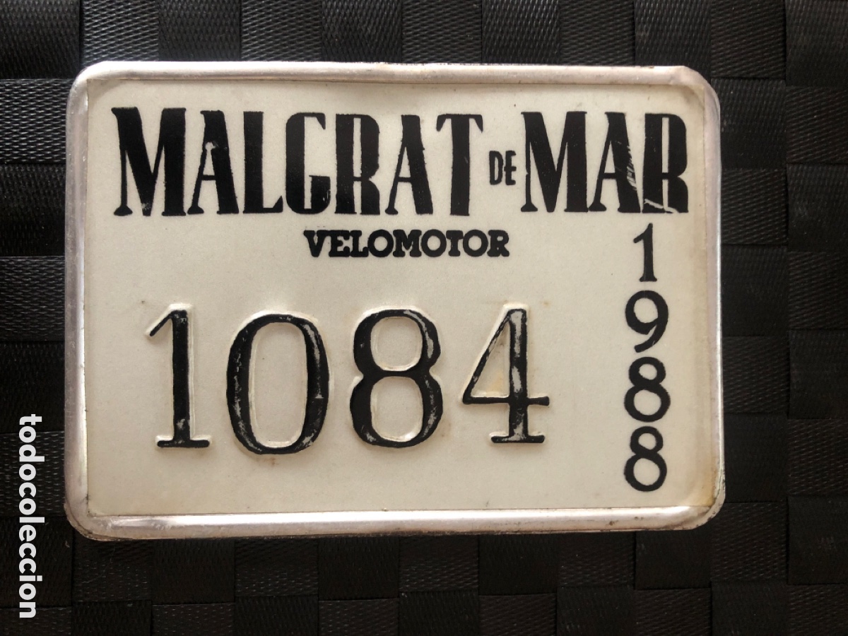 Autos und Motorr&auml;der: PLACA MATR&Iacute;CULA MALGRAT DE MAR VELOMOTOR 1988