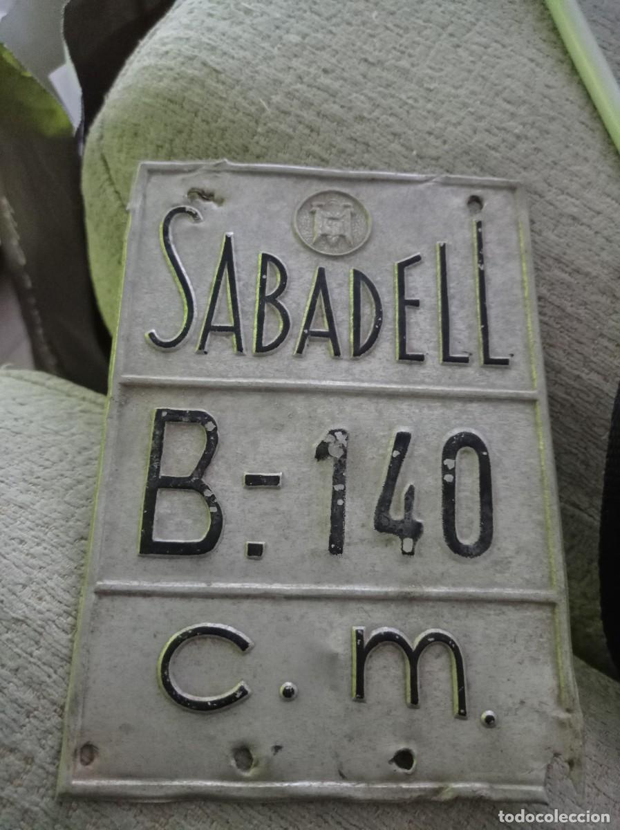 Automobili e Motociclette: Matr&iacute;cula Ciclomotor Sabadell A&ntilde;os 50 con simbologia fascista