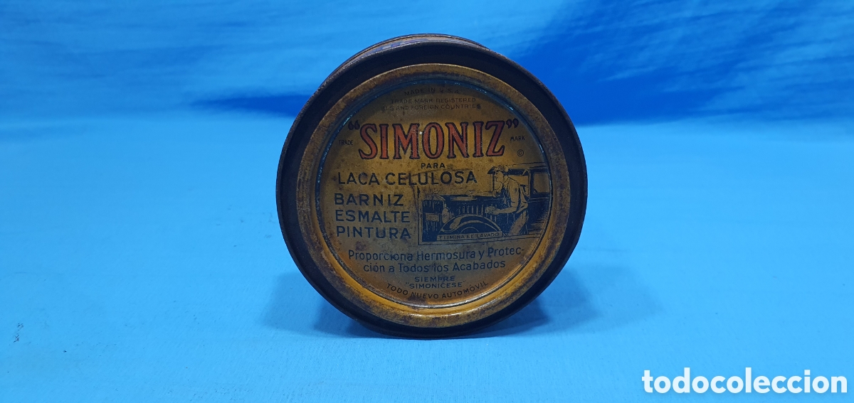 Voitures et Motocyclettes: LATA SIMONIZ. LACA CELULOSA, BARNIZ, ESMALTE, PINTURA, AUTOMOVIL. VACIA