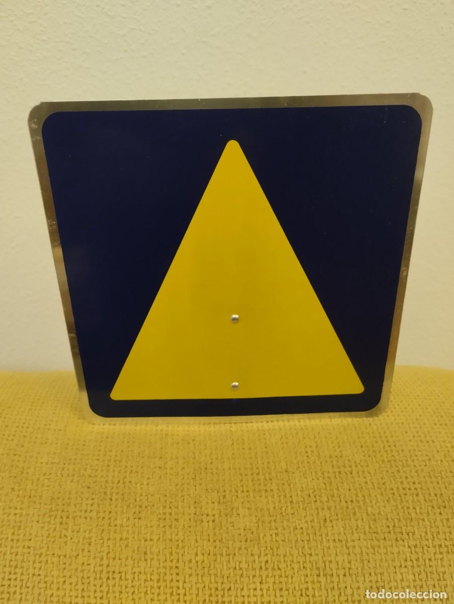 Coches y motocicletas: Placa aluminio Triangulo Remolque antigua - Foto 1