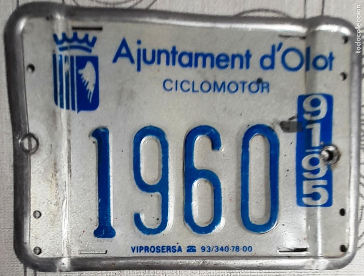 Autos und Motorr&auml;der: 1960 91/95 AJUNTAMENT D&acute;OLOT MATR&Iacute;CULA DE CICLOMOTOR