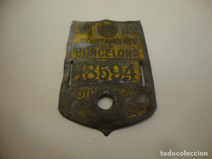 Autos und Motorr&auml;der: MATRICULA BICICLETA BARCELONA N&ordm; 18594 1958