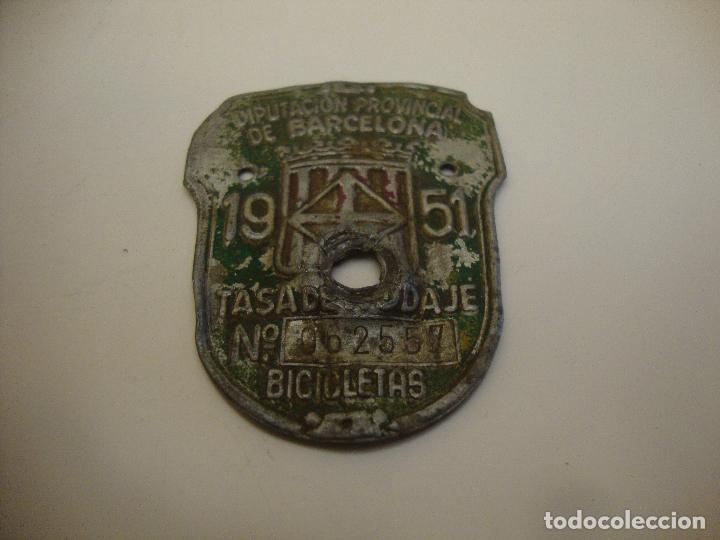 Autos und Motorr&auml;der: MATRICULA BICICLETA BARCELONA N&ordm; 062557 1951 TASA RODAJE
