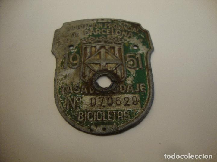 Autos und Motorr&auml;der: MATRICULA BICICLETA BARCELONA N&ordm; 070629 1951 TASA RODAJE