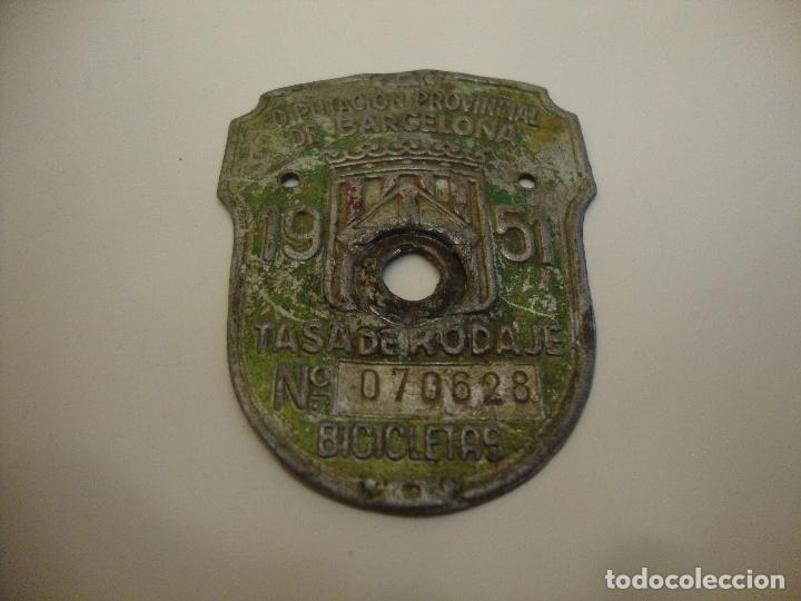 Autos und Motorr&auml;der: MATRICULA BICICLETA BARCELONA N&ordm; 070628 1951 TASA RODAJE