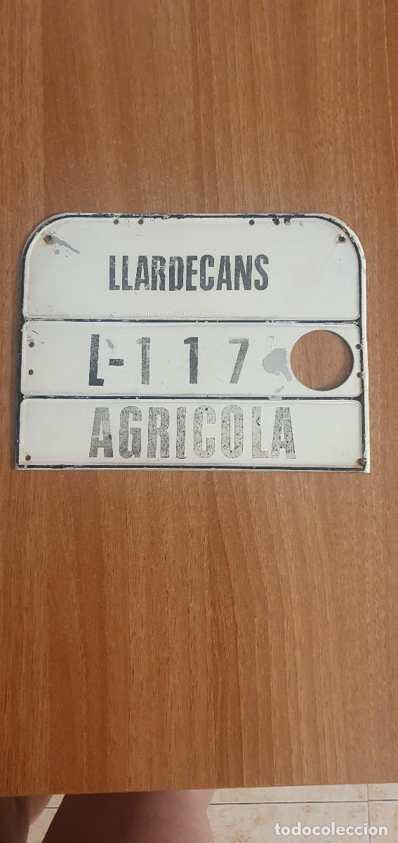 Autos und Motorr&auml;der: ANTIGUA MATRICULA AGRICOLA LLARDECANS. N&ordm; L - 117.