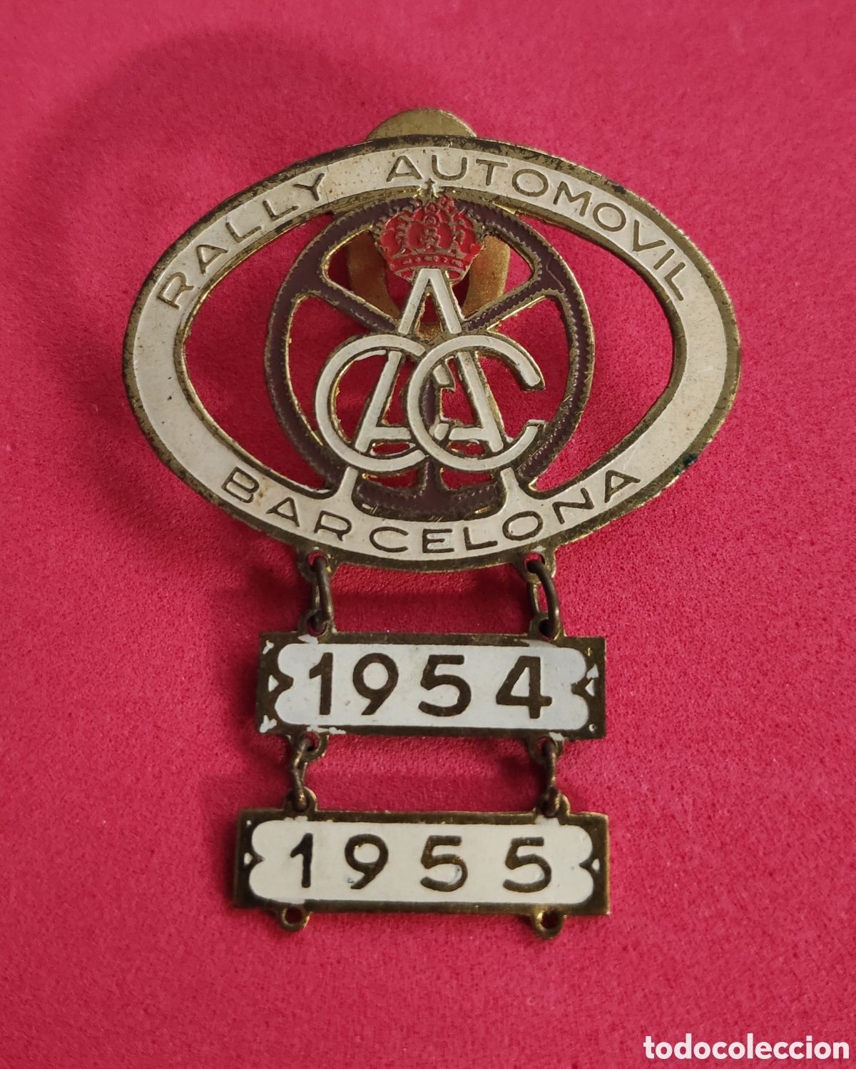 Autos und Motorr&auml;der: INSIGNIA REIAL AUTOMOBIL CLUB DE CATALUNYA RACC REAL AUTOMOVIL COCHE RALLY BARCELONA 1954 1955