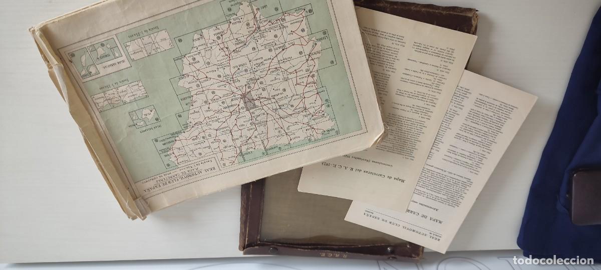 Autos und Motorr&auml;der: Raro conjunto mapas carreteras RACE 1925 coche hist&oacute;rico entelados