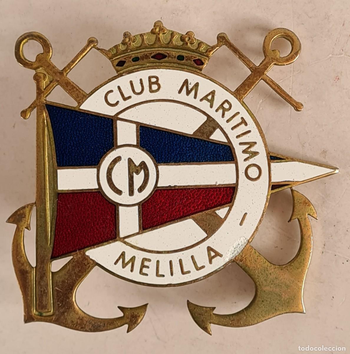 Autos und Motorr&auml;der: Club Mar&iacute;timo Melilla Placa Metal Esmaltado para Coche - Decoraci&oacute;n Autom&oacute;vil