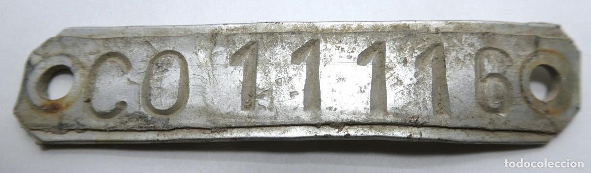 Autos und Motorr&auml;der: Vieja matricula de aluminio CO 11116, mide 9X2 cm