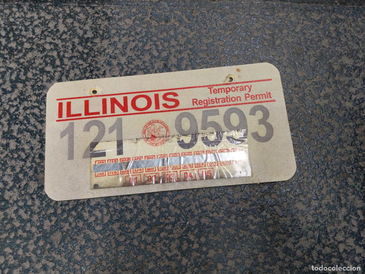 Coches y Motocicletas: PLACA O MATR&Iacute;CULA PROVISIONAL DE ILLINOIS. LAND OF LINCOLN. ESTADOS UNIDOS. EEUU. 2002. TEMPORARY