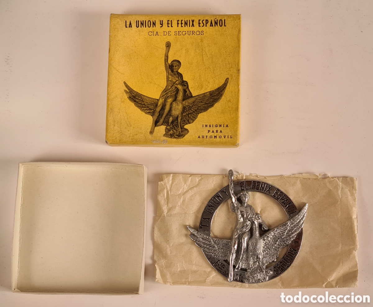 Autos und Motorr&auml;der: La Uni&oacute;n y el F&eacute;nix Espa&ntilde;ol Compa&ntilde;&iacute;a Seguros - Insignia para Autom&oacute;vil - Placa Coche Decoraci&oacute;n