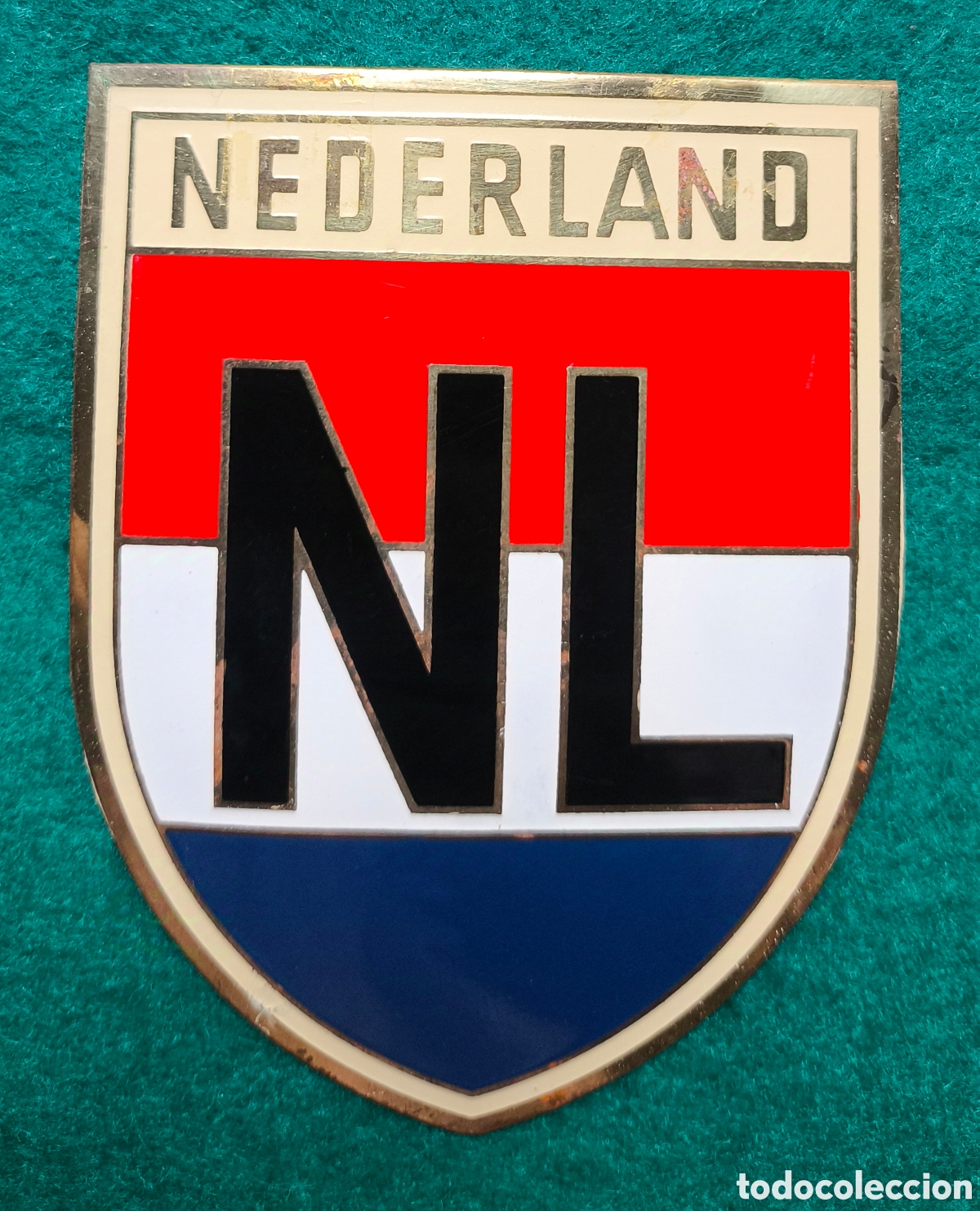 Autos und Motorr&auml;der: NL NETHERLAND HOLLAND NEDERLAND AUTO MOTORCYCLE CAR ENAMELED BADGE C. 1960