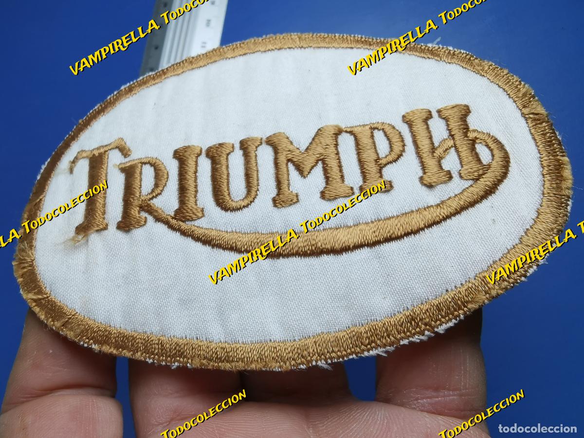 Autos und Motorr&auml;der: ANTIGUO PARCHE BORDADO MOTOCICLETAS MOTORCYCLE TRIUMPH