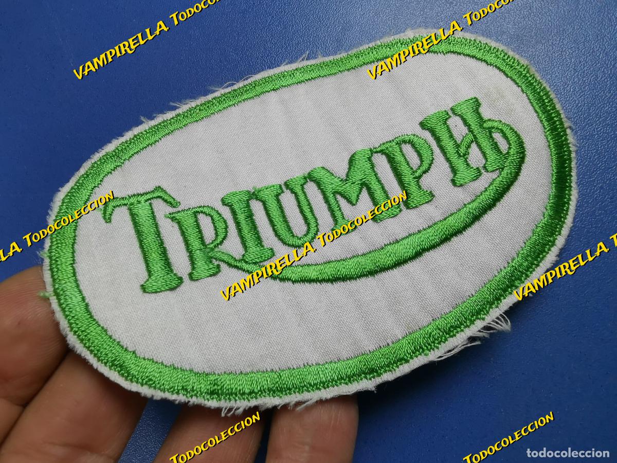 Autos und Motorr&auml;der: ANTIGUO PARCHE BORDADO MOTOCICLETAS MOTORCYCLE TRIUMPH