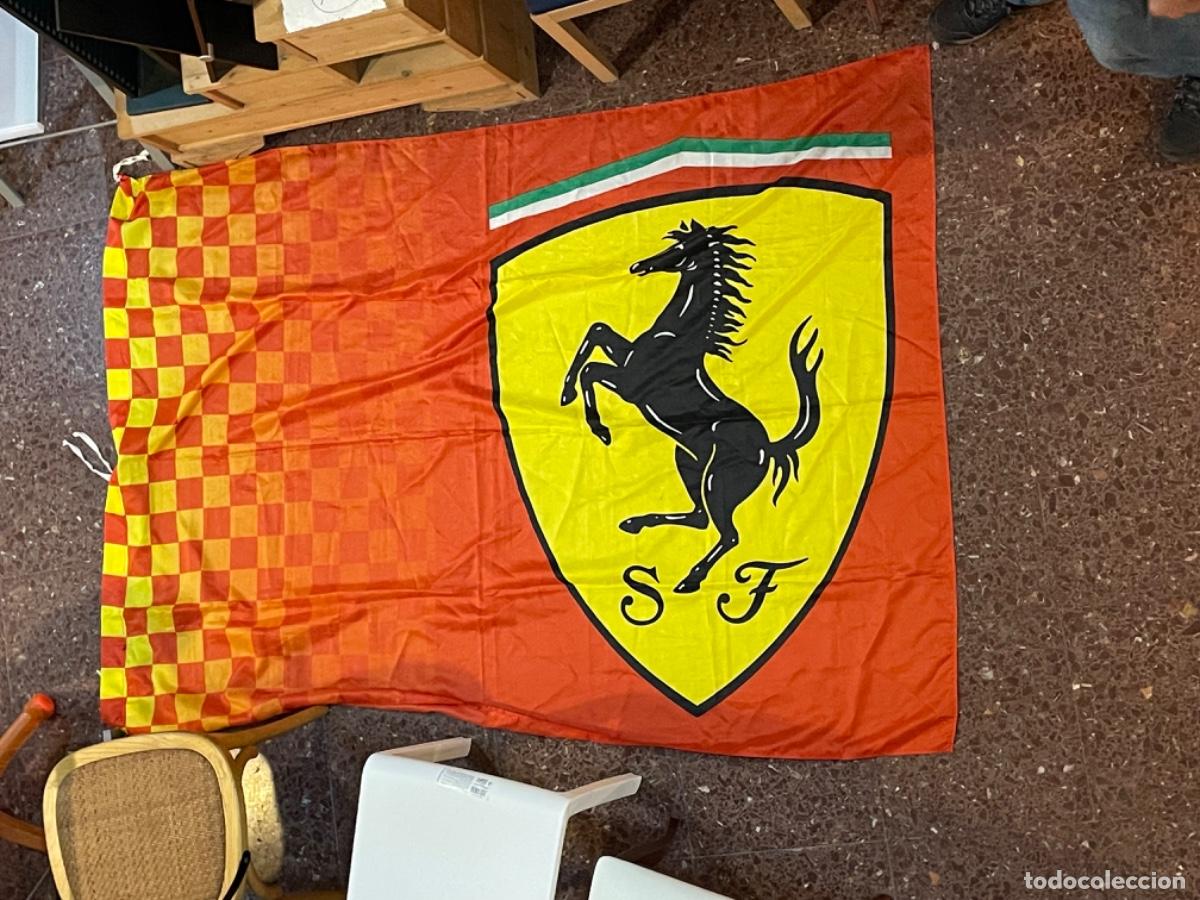 Autos und Motorr&auml;der: AUTOMOVILES - BANDERA VINTAGE FERRARI - 195X140 CM- BUEN ESTADO VER IMAGENES ESTADO