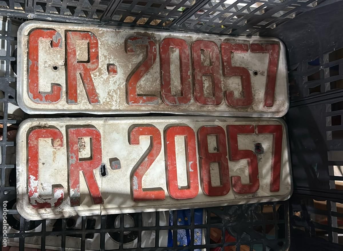 Autos und Motorr&auml;der: MATRICULAS ANTIGUAS DE VEHI&Iacute;CULO CR-20857 DE 32 X 10 CMS.