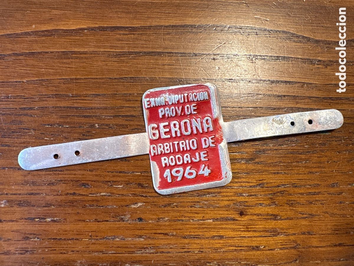 Autos und Motorr&auml;der: Placa arbitrios de rodaje de GERONA 1964 GIRONA bicicleta MATR&Iacute;CULA