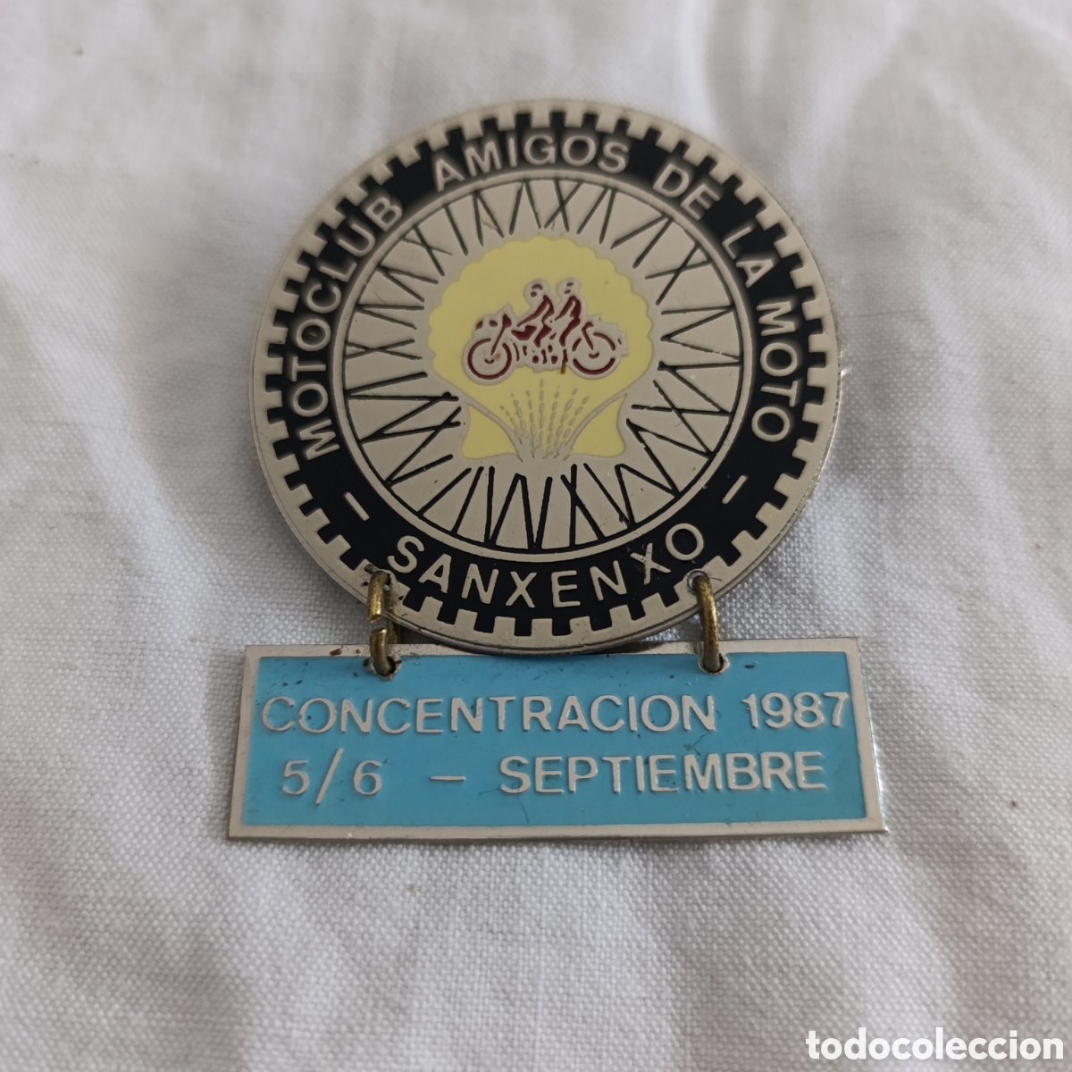 Autos und Motorr&auml;der: PLACA MOTOCLUB AMIGOS DE LA MOTO,SANXENXO,A&Ntilde;O 1987