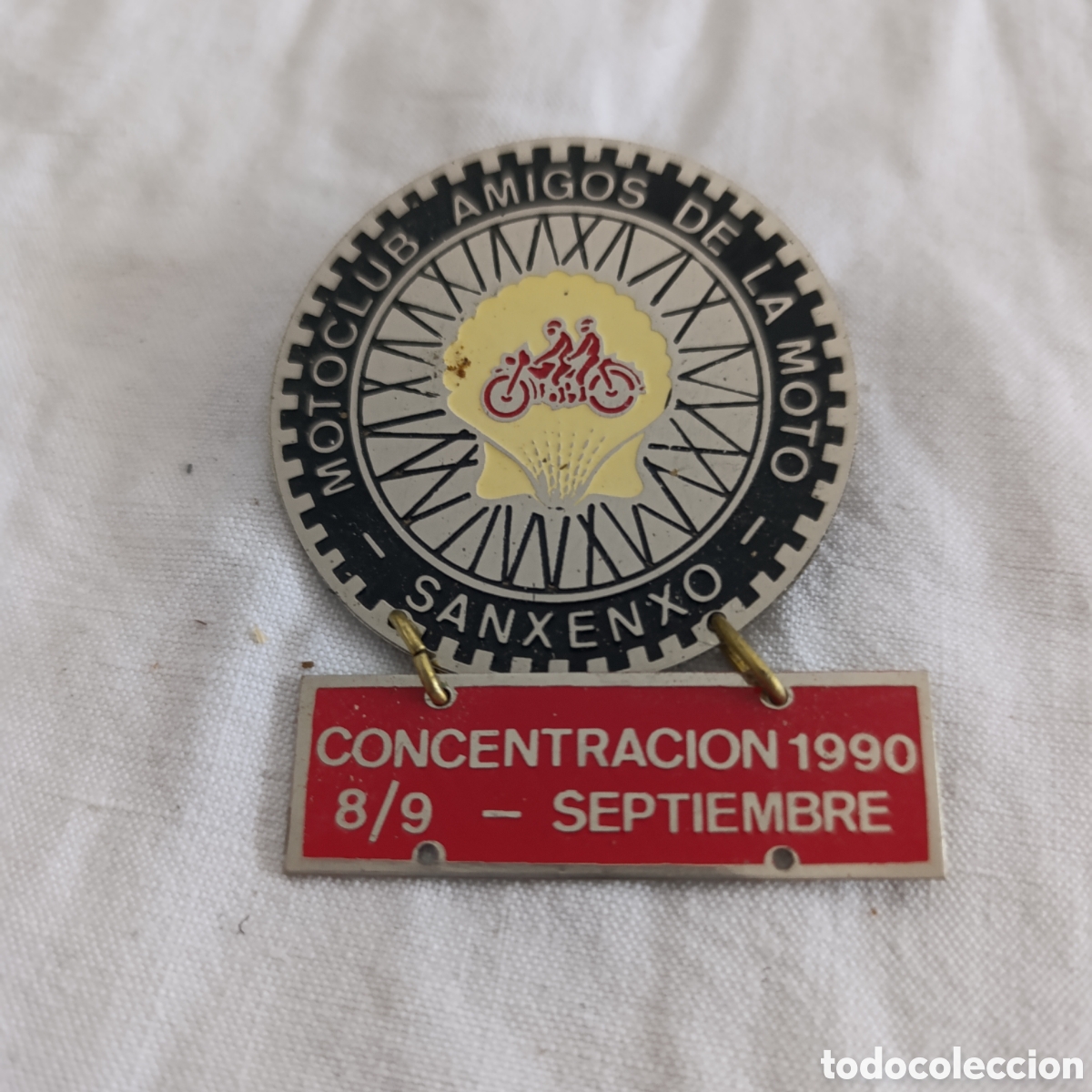 Autos und Motorr&auml;der: PLACA MOTOCLUB AMIGOS DE LA MOTO,SANXENXO,A&Ntilde;O 1990