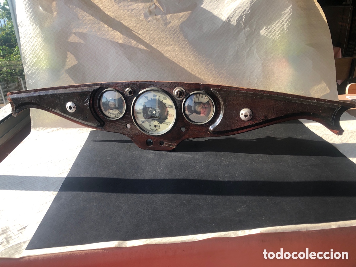 Autos und Motorr&auml;der: Antiguo salpicadero/ cuadro de instrumentos de deportivo ingles de principios de siglo