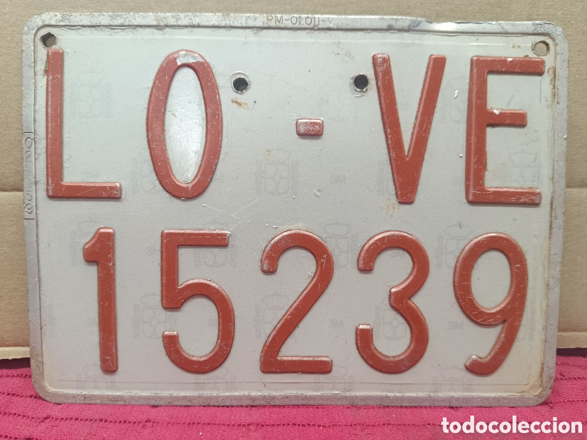 Coches y Motocicletas: ANTIGUA MATRICULA TRACTOR VEHICULO ESPECIAL DE LOGRO&Ntilde;O.LA RIOJA. LO-VE. USADA