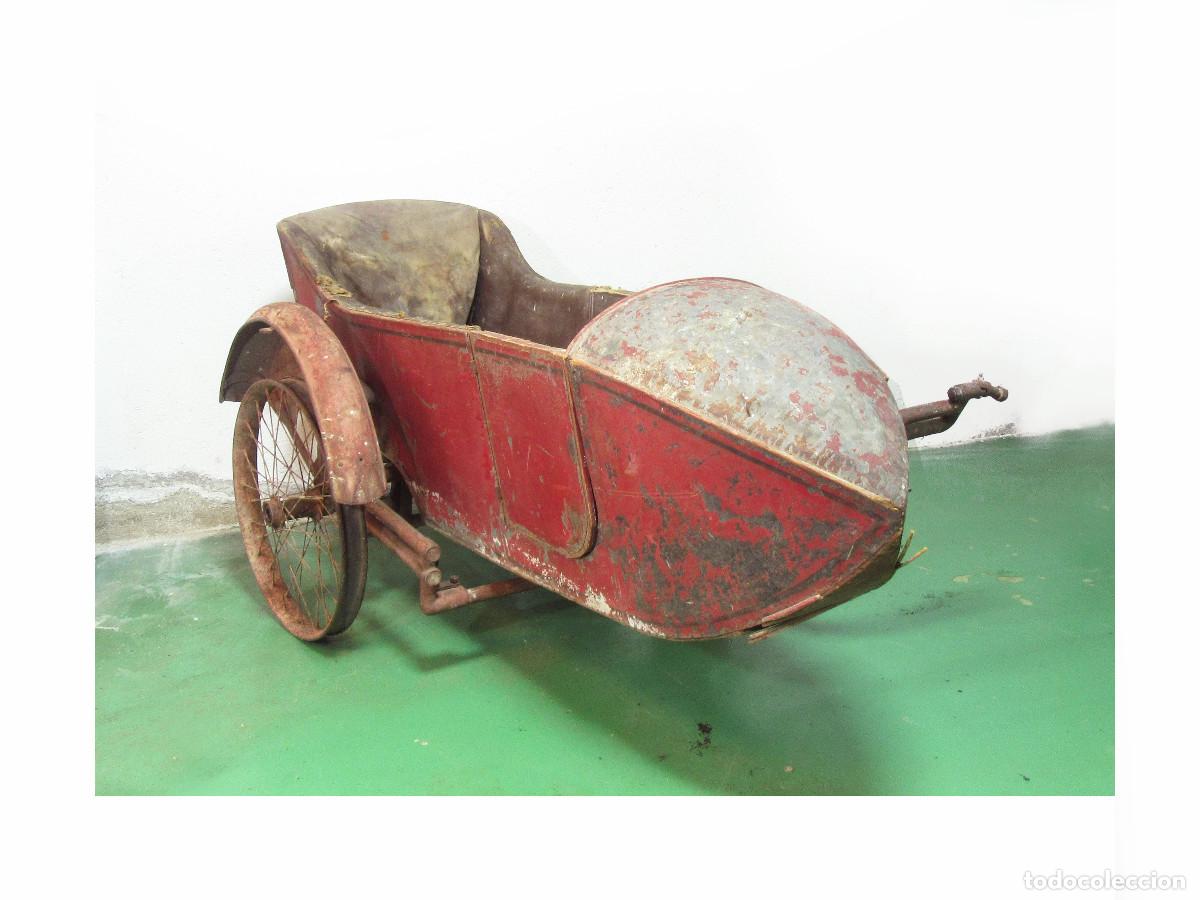 Carros e motociclos: Sidecar para Motocicleta Indian. Chasis y barca, para Restaurar. 1910-1920.