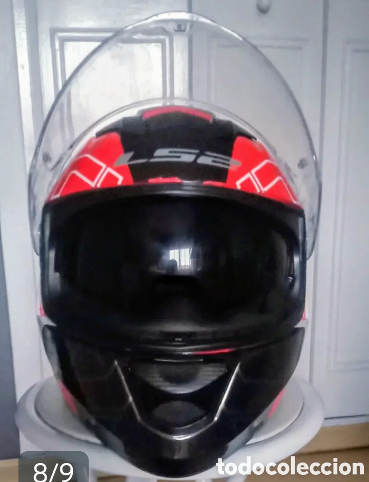 Voitures et Motocyclettes: Casco LS2 negro y rojo