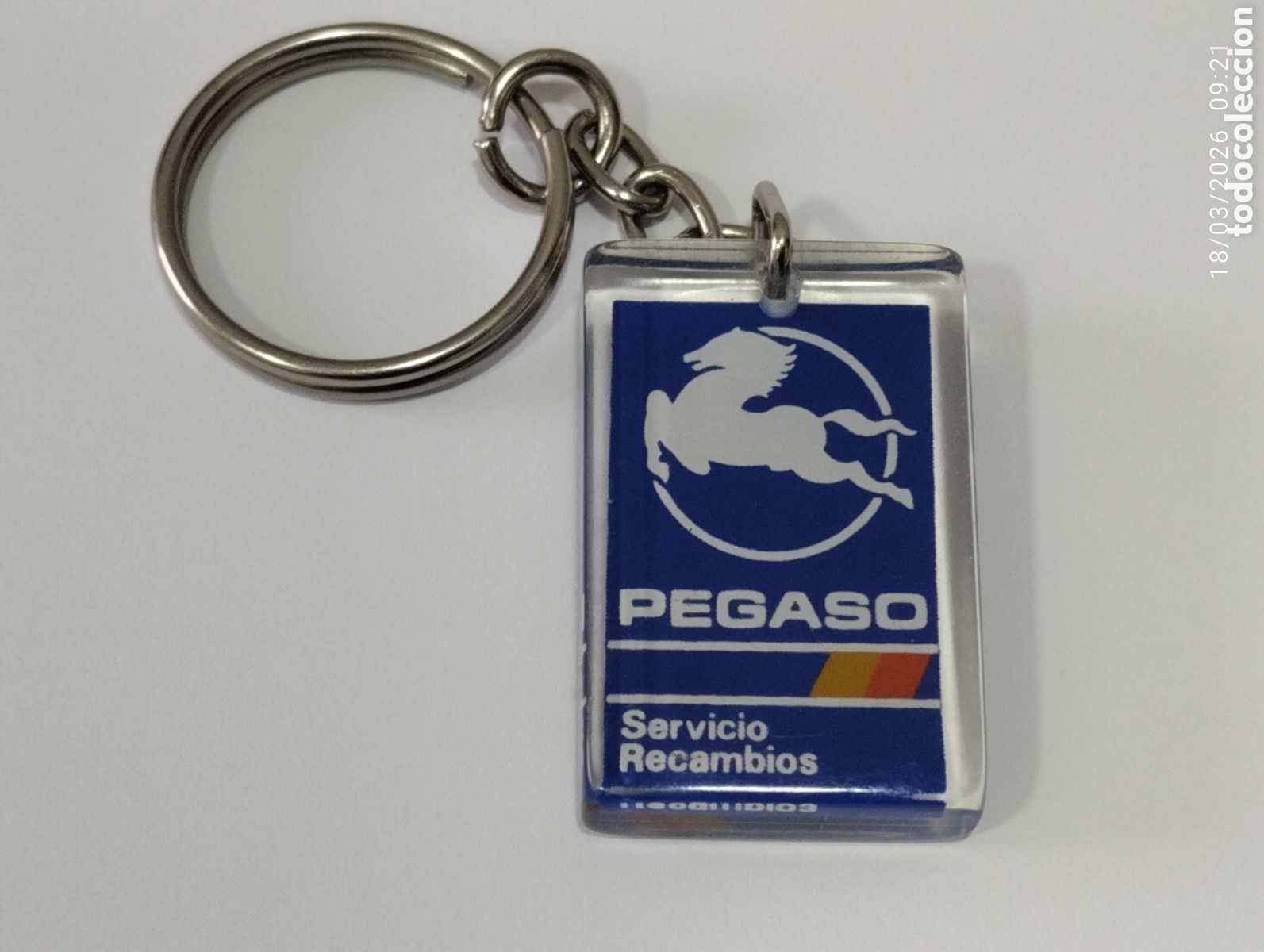 Coches y Motocicletas: TODO UN CLASICO A&Ntilde;OS 80 LLAVERO EN METRAQUILATO PEGASO SERVICIO RECAMBIO (COMO NUEVO)