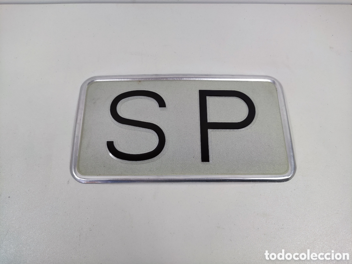 Coches y Motocicletas: Placa-chapa SP servicio p&uacute;blico taxi ambulancia polic&iacute;a bomberos Pegaso Seat Renault Barreiros Ebro