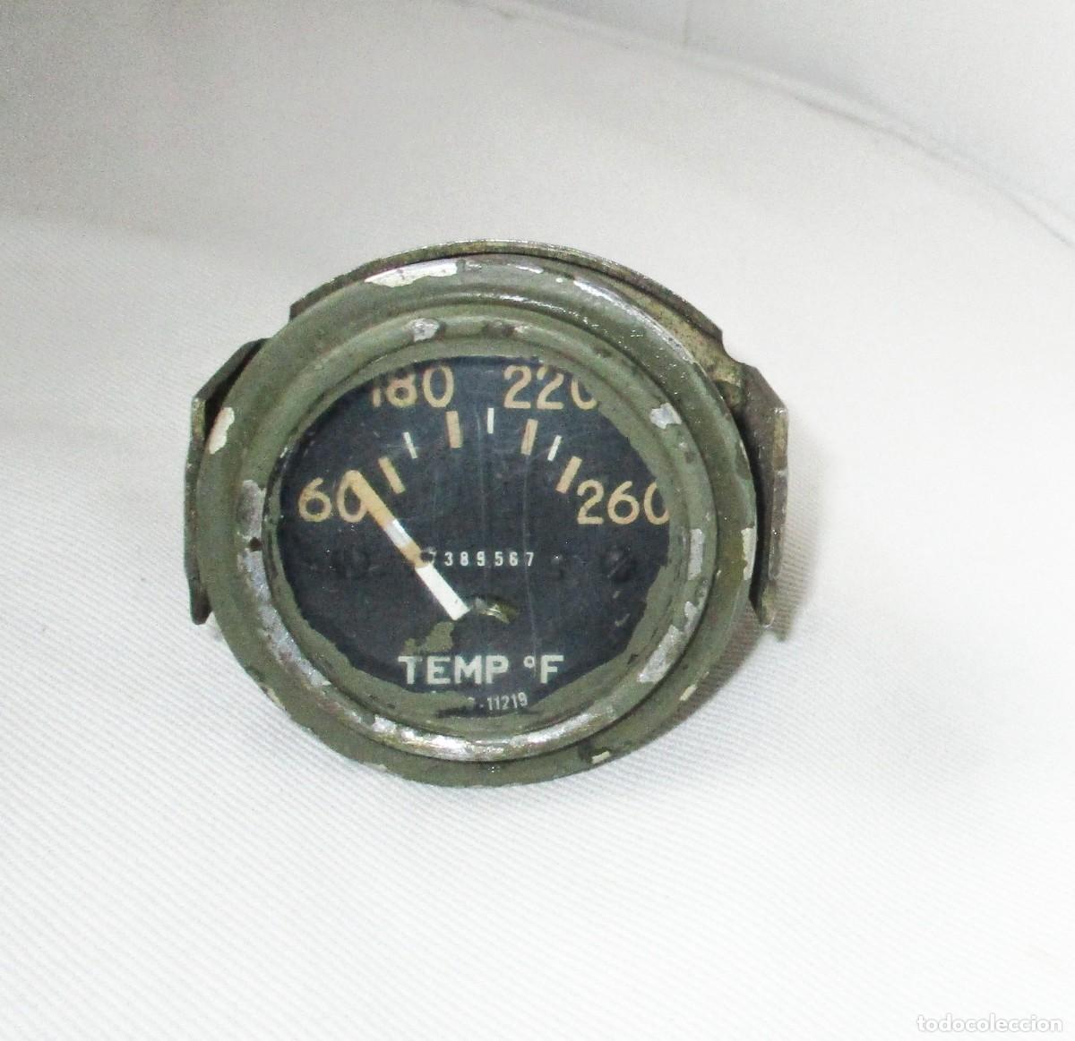 Coches y Motocicletas: ANTIGUO INDICADOR DE TEMPERATURA EN GRADOS FAHRENHEIT PARA VEH&Iacute;CULOS MILITARES.