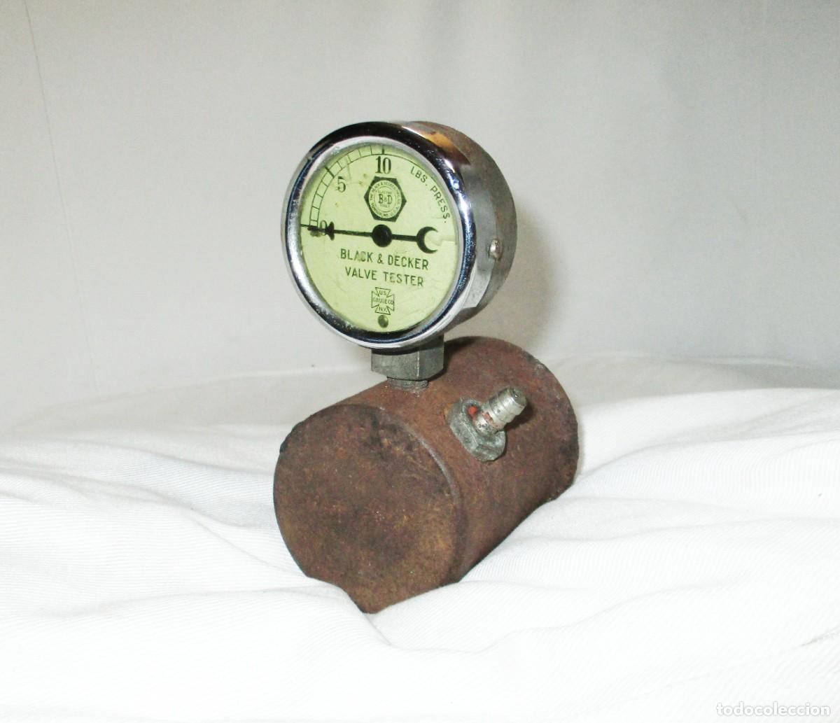 Autos und Motorr&auml;der: ANTIGUO MAN&Oacute;METRO COMPROBADOR DE V&Aacute;LVULAS BLACK & DECKER.