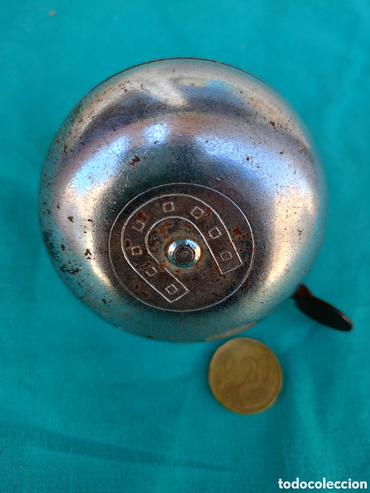 Coches y Motocicletas: ANTIGUO TIMBRE DE HERRADURA BICICLETA DE VARILLAS.