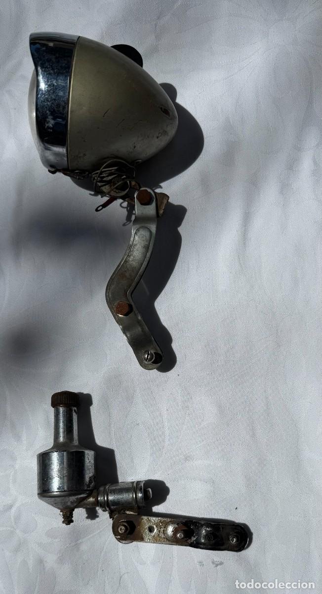 Coches y Motocicletas: Lote 2 faros y dinamos Rinder para bicicleta cl&aacute;sica antigua