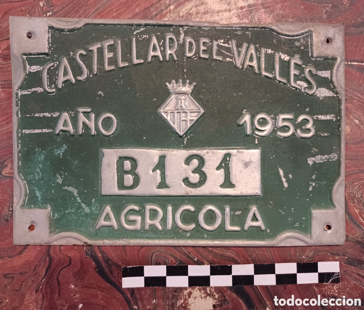 Coches y Motocicletas: Placa matr&iacute;cula agr&iacute;cola de Castellar del Vall&egrave;s, 1953.