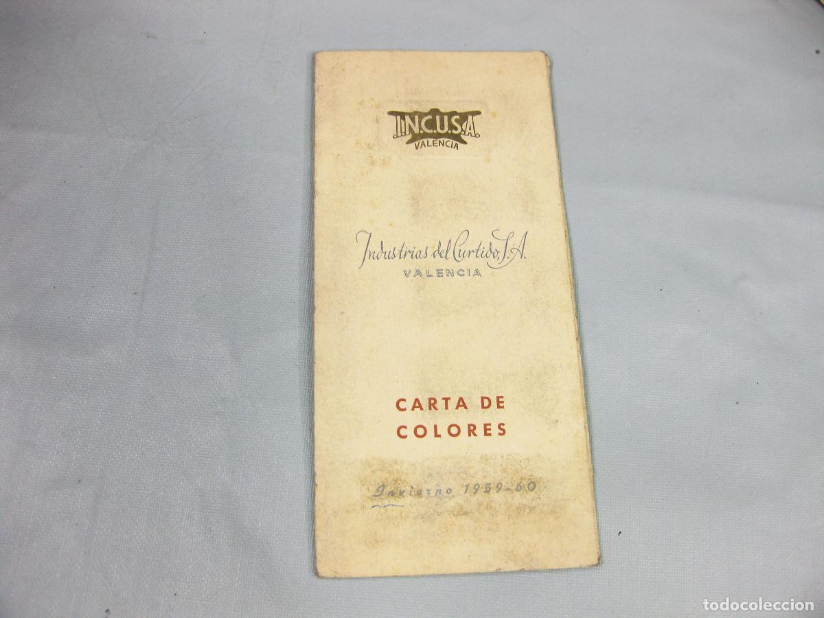 Coches y Motocicletas: CAT&Aacute;LOGO MUESTRARIO DE CUERO DE INDUSTRIAS CURTIDO. SA. INCUSA. VALENCIA. CARTA DE COLORES. 1959
