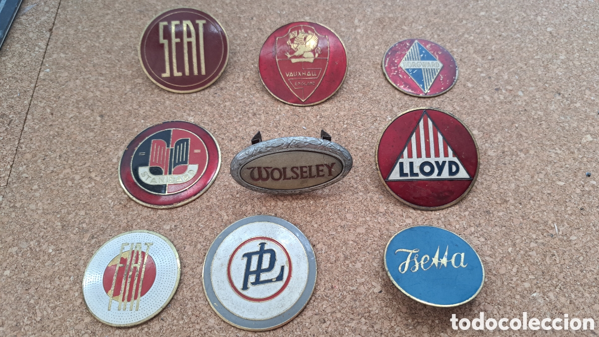 Coches y Motocicletas: 9 Emblemas coches Vintage metal esmaltado