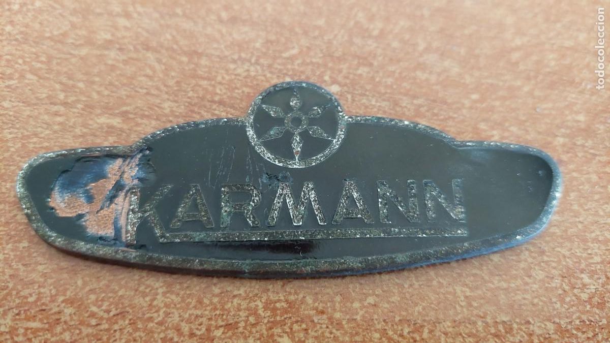 Carros e motociclos: Placa de coche antigua esmaltada Karmann